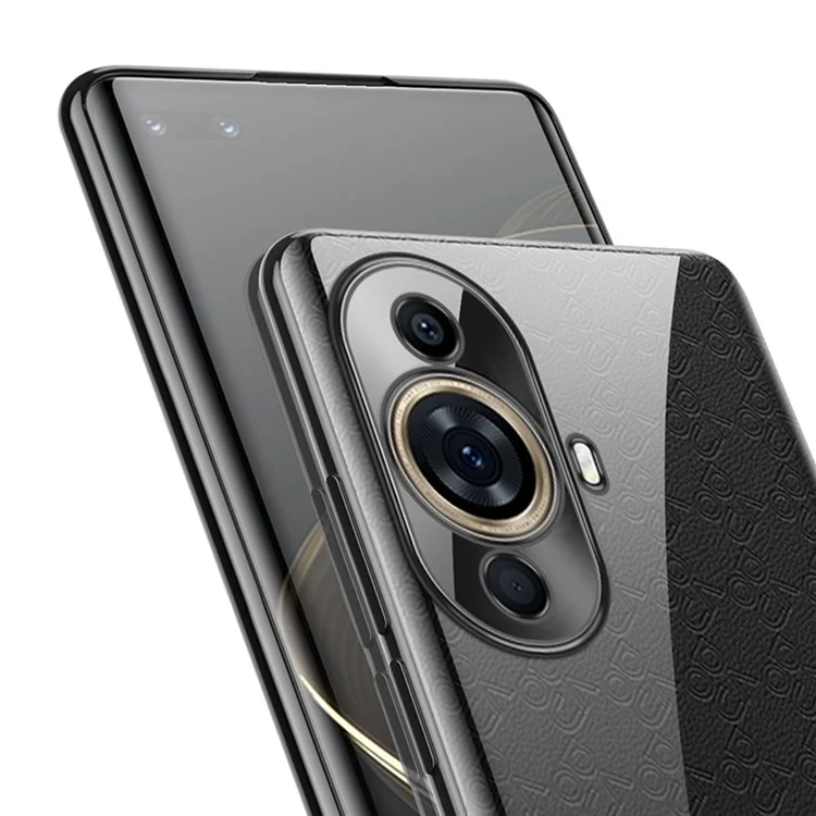 SULADA For Huawei nova 11 Pro / nova 11 Ultra Electroplating Straight Edge Clear Phone Case TPU Anti-scratch Cover - Black