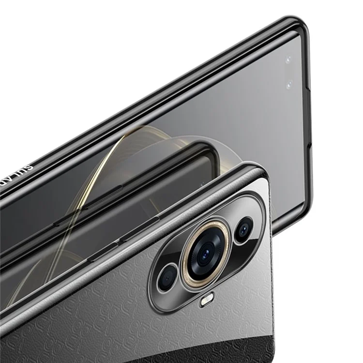 SULADA For Huawei nova 11 Pro / nova 11 Ultra Electroplating Straight Edge Clear Phone Case TPU Anti-scratch Cover - Black