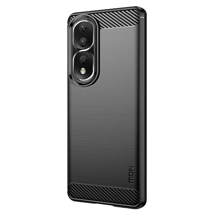 MOFI JK TPU Series-1 para Honor 90 Pro TPU Phone Case Capa de Telefone em Fibra de Carbono Escovada - Preto
