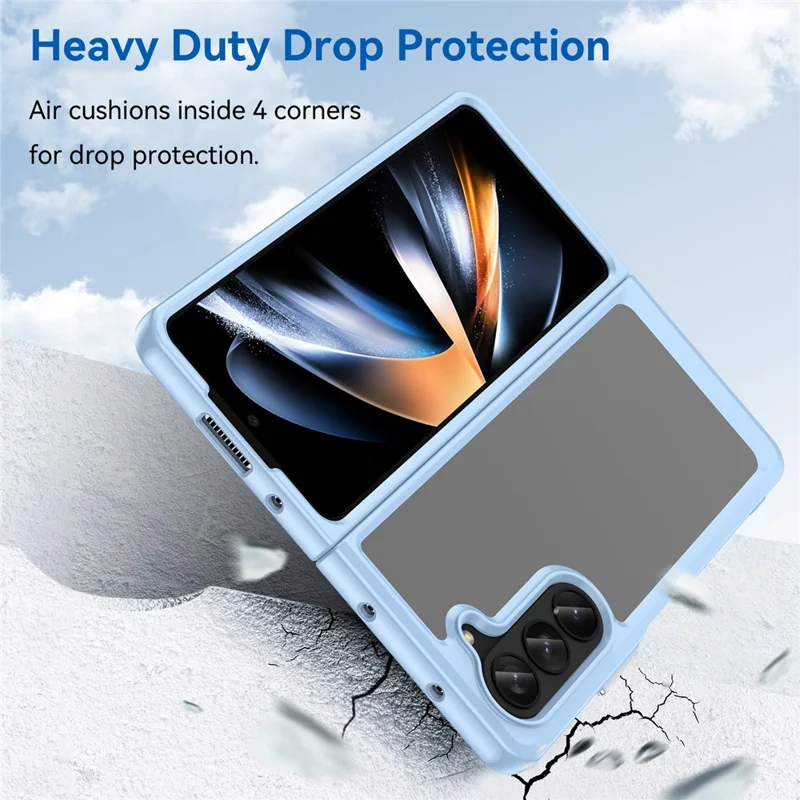 For Samsung Galaxy Z Fold5 5G Mobile Phone Back Cover TPU+Acrylic Clear Protective Shockproof Case - Blue