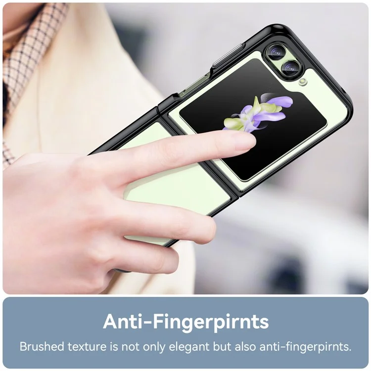 Para Samsung Galaxy Z Flip5 5G Capa Protetora de Telefone Móvel Transparente - Preta