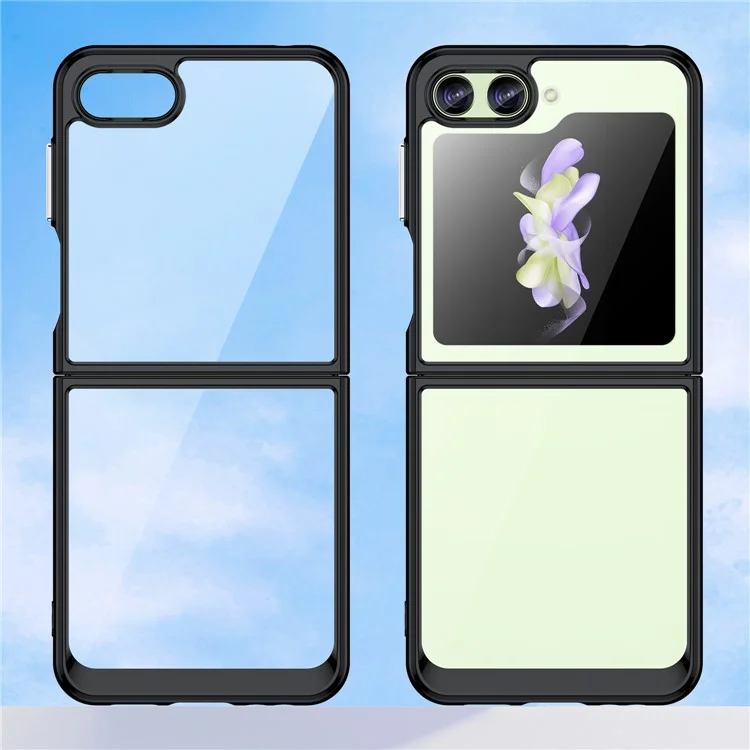 Para Samsung Galaxy Z Flip5 5G Capa Protetora de Telefone Móvel Transparente - Preta