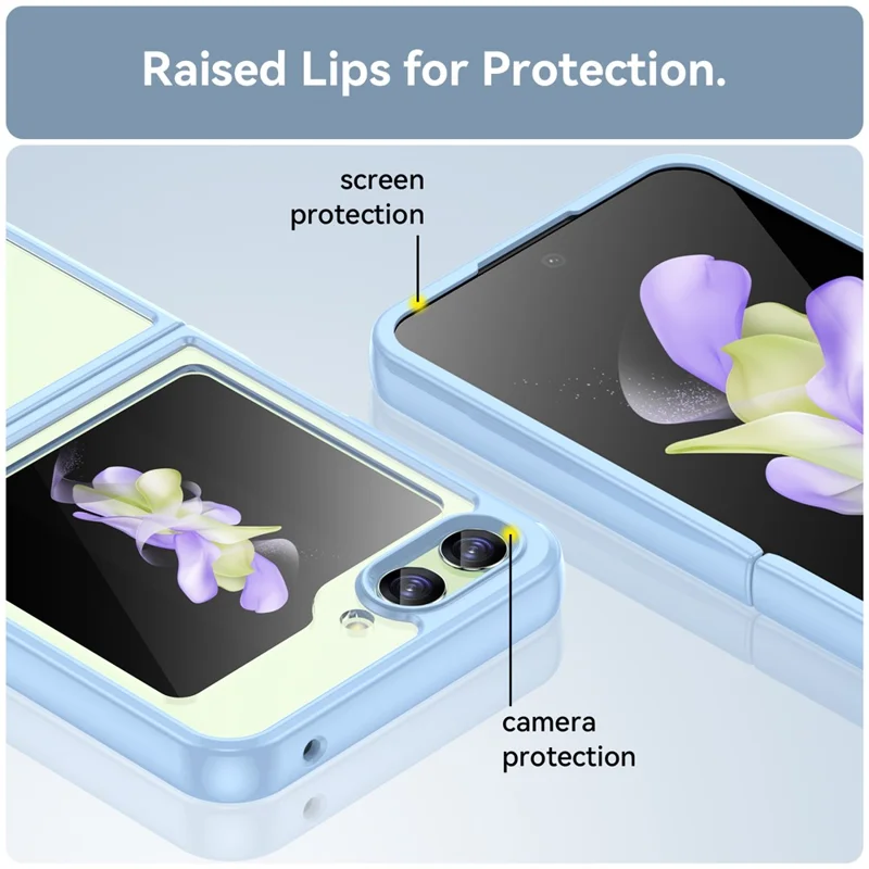 For Samsung Galaxy Z Flip5 5G Mobile Phone Back Cover Clear Protective Shockproof TPU+Acrylic Case - Blue