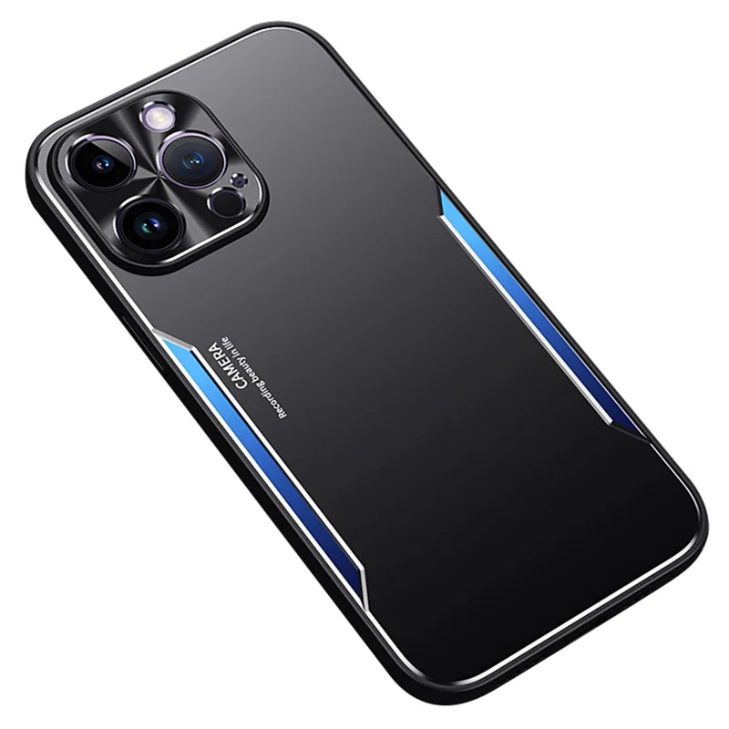 For iPhone 12 Pro Max 6.7 inch Aluminium Alloy + TPU Phone Case Anti-Scratch Cellphone Shell - Blue