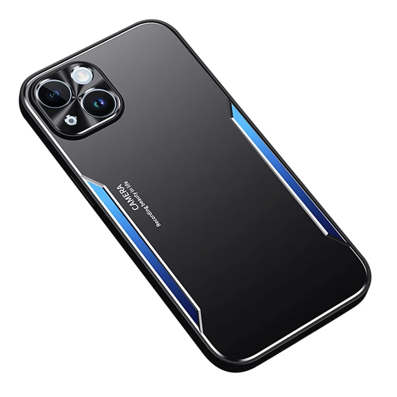 For iPhone 14 Fall Proof Aluminium Alloy + TPU Phone Case Anti-Scratch Cellphone Shell - Blue