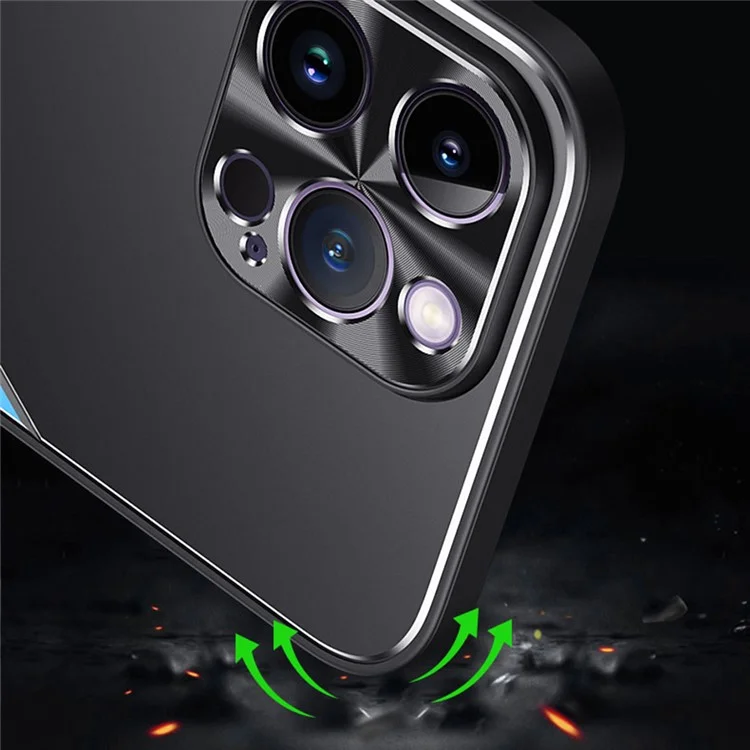 Back Cover for iPhone 13 Pro Max 6.7 inch Phone Case Aluminium Alloy + TPU Cellphone Shell - Blue