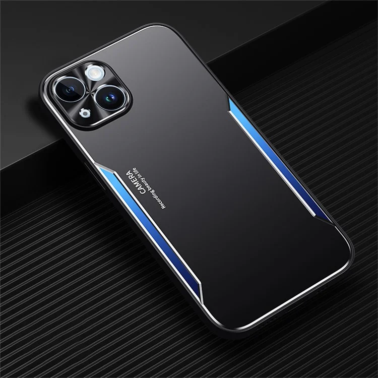 Tapa Trasera para iPhone 13 de 6,1 pulgadas Aleación de Aluminio + Estuche de Teléfono TPU Anti-caída Carcasa de Teléfono Celular - Azul