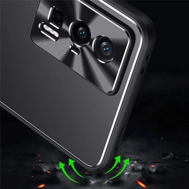 Per Xiaomi Poco F5 Pro 5G / Redmi K60 5G / K60 Pro 5G Cover Telefono con Supporto Integrato TPU + Lega di Alluminio - Blu