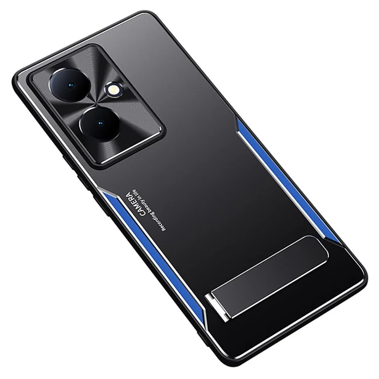 Capa de Suporte para vivo Y78+ 5G TPU+Alumínio Caso de Telefone Resistente a Quedas - Azul