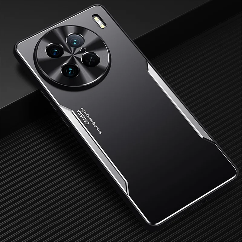 Phone Case for vivo X90 Pro 5G Aluminium Alloy+TPU Mobile Phone Shockproof Shell - Silver