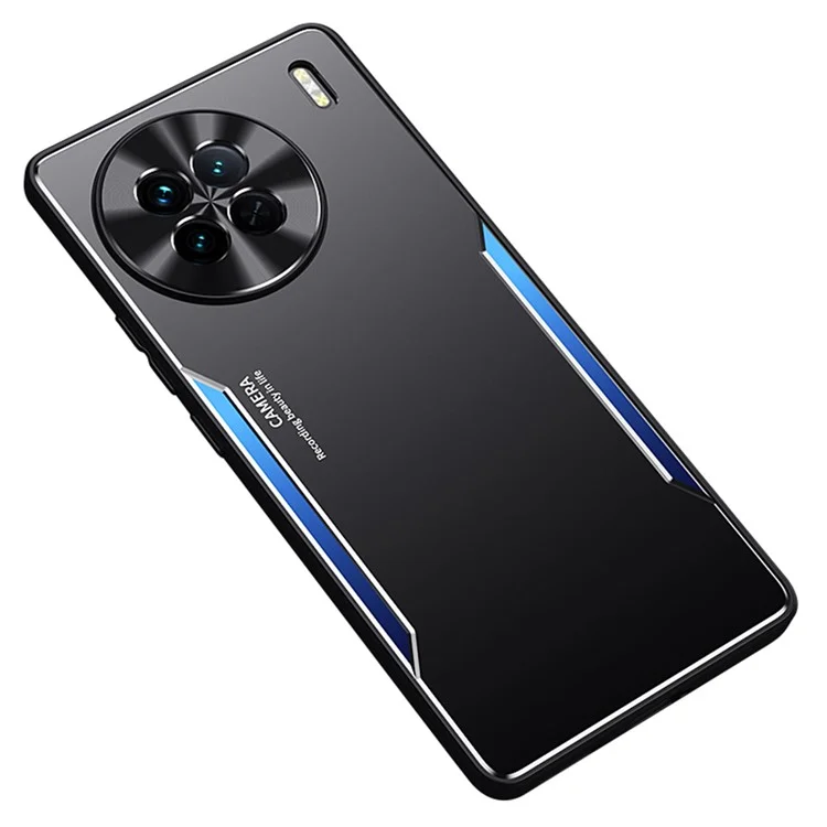 Funda para Móvil para vivo X90 5G Aleación de Aluminio+TPU Carcasa Trasera Protección Contra Caídas - Azul