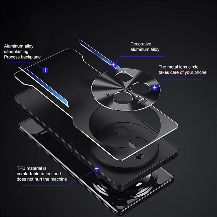 Custodia antiurto per Oppo Find X6 in lega di alluminio + custodia per telefono TPU slim Anti-Drop - Rosso