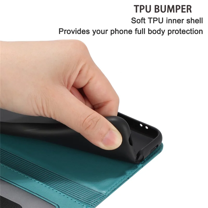 Ingeprent Muurkatten Telefoonstandaardhoesje voor iPhone 14 Plus, PU Leer Portemonnee Telefoonhoesje met Bandje - Blauw