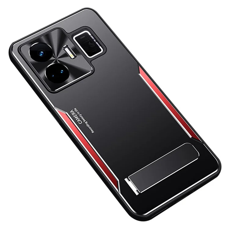 Для Realme GT Neo 5 5G / GT3 5G Пылезащищенный чехол для мобильного телефона с ТПУ + алюминиевым сплавом Чехол-подставка - Красный