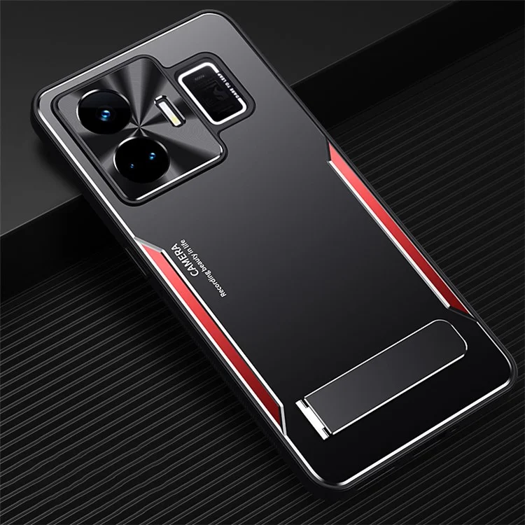 Для Realme GT Neo 5 5G / GT3 5G Пылезащищенный чехол для мобильного телефона с ТПУ + алюминиевым сплавом Чехол-подставка - Красный
