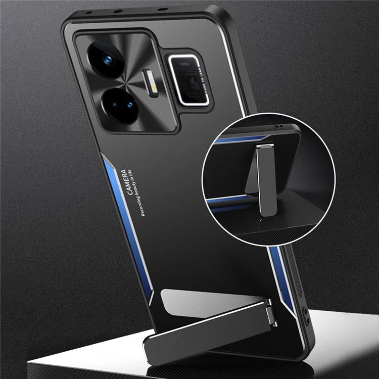 Для Realme GT Neo 5 5G / GT3 5G Пылезащищенный чехол для мобильного телефона с ТПУ + алюминиевым сплавом Чехол-подставка - Красный