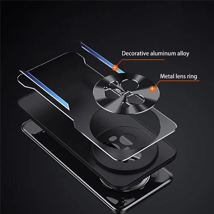 Funda de teléfono móvil For Honor Magic5 Pro Slim-fit, de aleación de aluminio + TPU - Azul