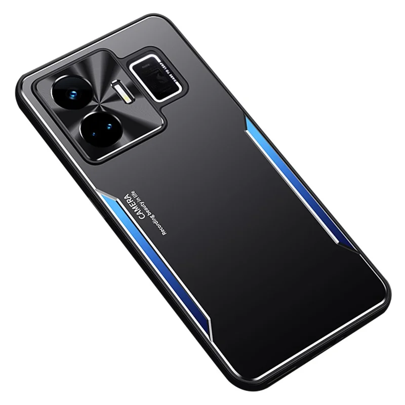 Für Realme GT Neo 5 5G / GT3 5G Aluminiumlegierung-beschichtete TPU Handyhülle mit erhöhtem Rand Schutzhülle - Blau