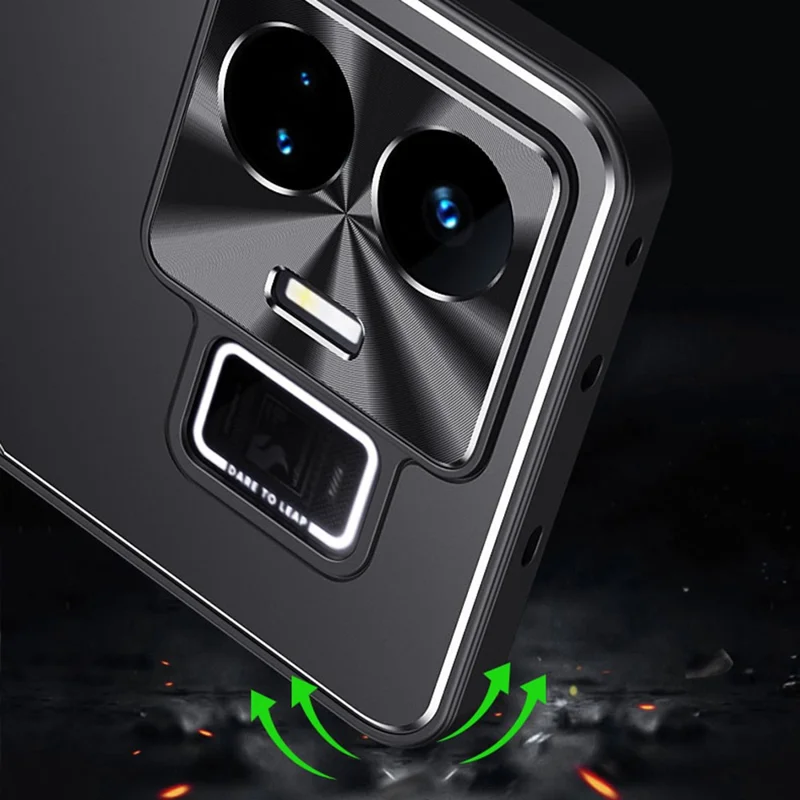 Für Realme GT Neo 5 5G / GT3 5G Aluminiumlegierung-beschichtete TPU Handyhülle mit erhöhtem Rand Schutzhülle - Blau