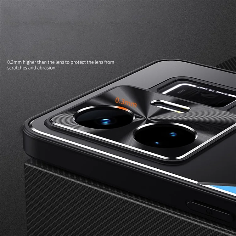Para Realme GT Neo 5 5G / GT3 5G Funda de teléfono móvil de aleación de aluminio con revestimiento, con protección de borde elevado - Dorado