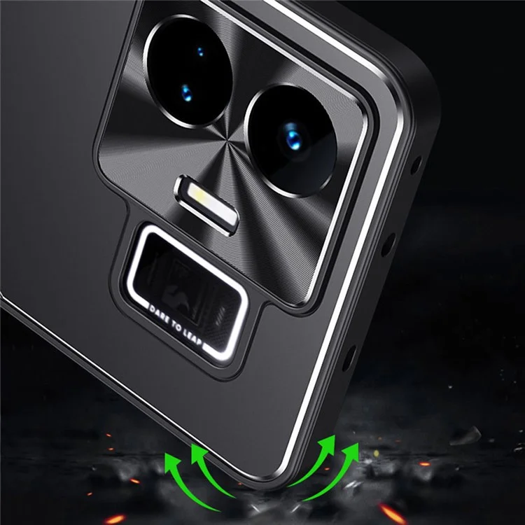 Para Realme GT Neo 5 5G / GT3 5G Funda de teléfono móvil de aleación de aluminio con revestimiento, con protección de borde elevado - Dorado