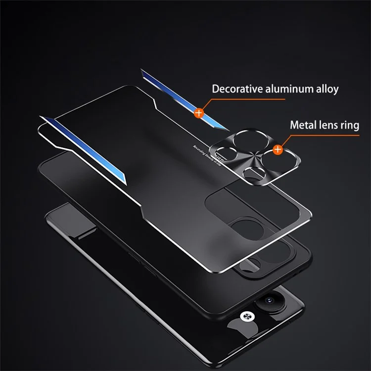 Per Oppo Reno9 Pro 5G Custodia per telefono in TPU + lega di alluminio Protezione da caduta Custodia per telefono - Blu