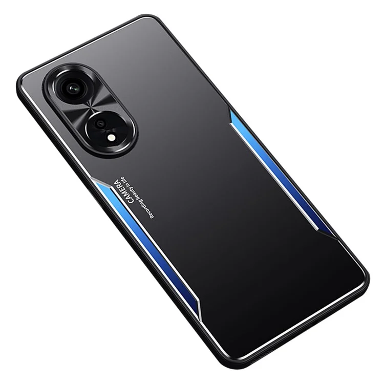 For Oppo A1 Pro 5G / A98 5G / Reno8 T 5G Raised Edge Protection Phone Case Aluminum Alloy + TPU Mobile Phone Cover - Blue