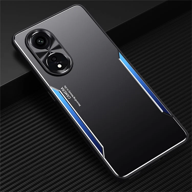 For Oppo A1 Pro 5G / A98 5G / Reno8 T 5G Raised Edge Protection Phone Case Aluminum Alloy + TPU Mobile Phone Cover - Blue