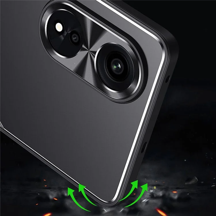 For Oppo A1 Pro 5G / A98 5G / Reno8 T 5G Raised Edge Protection Phone Case Aluminum Alloy + TPU Mobile Phone Cover - Blue