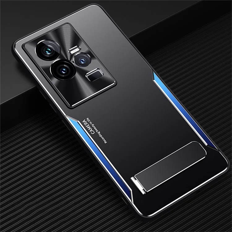 Per vivo iQOO 11 5G Cover per telefono cellulare in TPU + lega di alluminio con supporto antiscivolo - Blu