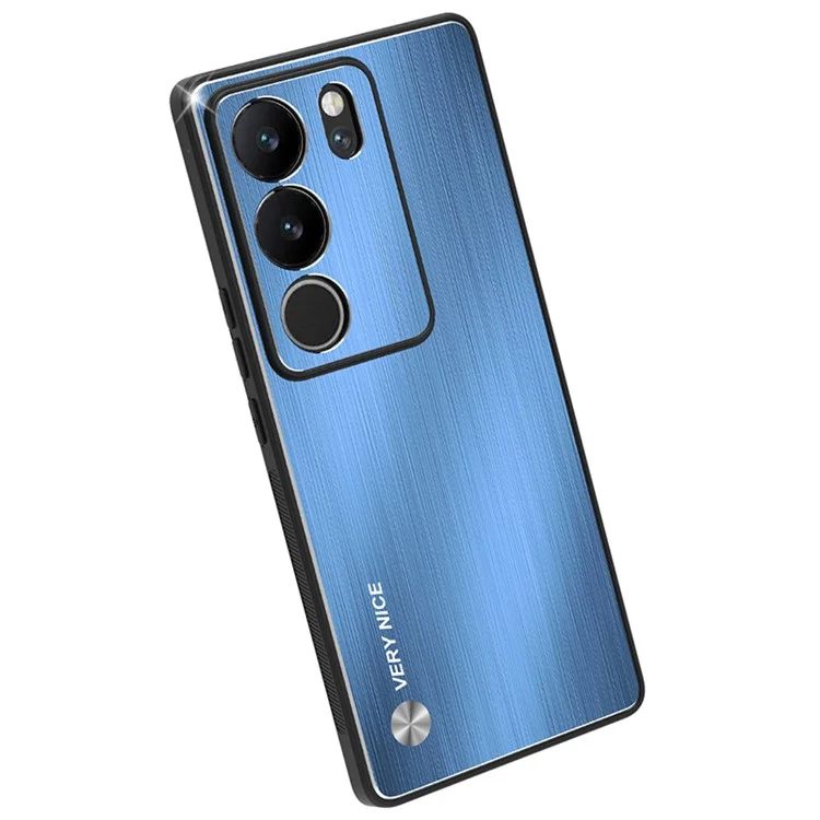 Para vivo S17 5G / S17 Pro 5G Telefone Móvel Anti-queda Capa Alumínio Liga+TPU Escovado Capa - Preto