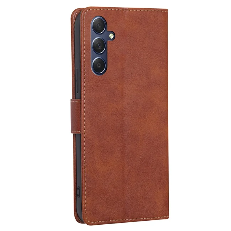 For Samsung Galaxy M54 / F54 5G RFID Blocking Wallet Phone Case PU Leather Stand Cover - Brown