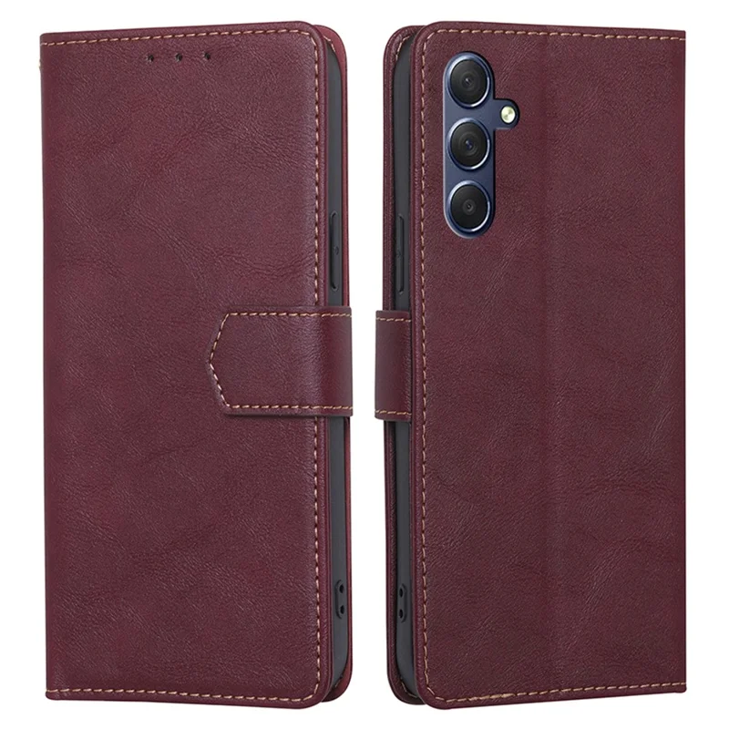 Für Samsung Galaxy M54 / F54 5G RFID-blockierendes Wallet-Handyhülle aus PU-Leder mit Standfunktion - Weinrot