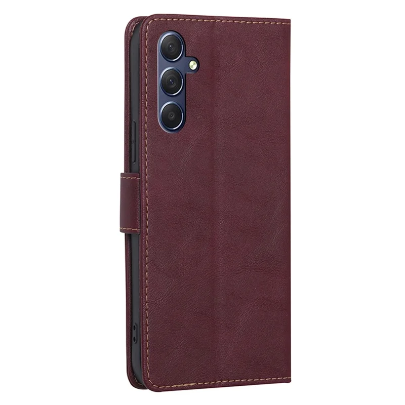 Für Samsung Galaxy M54 / F54 5G RFID-blockierendes Wallet-Handyhülle aus PU-Leder mit Standfunktion - Weinrot