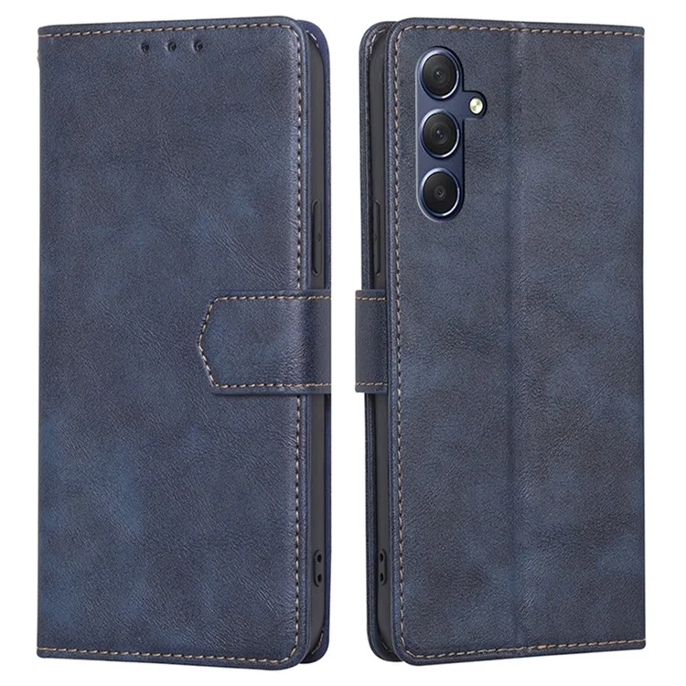 Для Samsung Galaxy M54 / F54 5G RFID Blocking Wallet Phone Case PU Leather Stand Cover - Blue