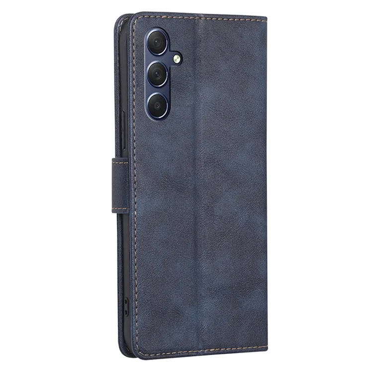 Для Samsung Galaxy M54 / F54 5G RFID Blocking Wallet Phone Case PU Leather Stand Cover - Blue