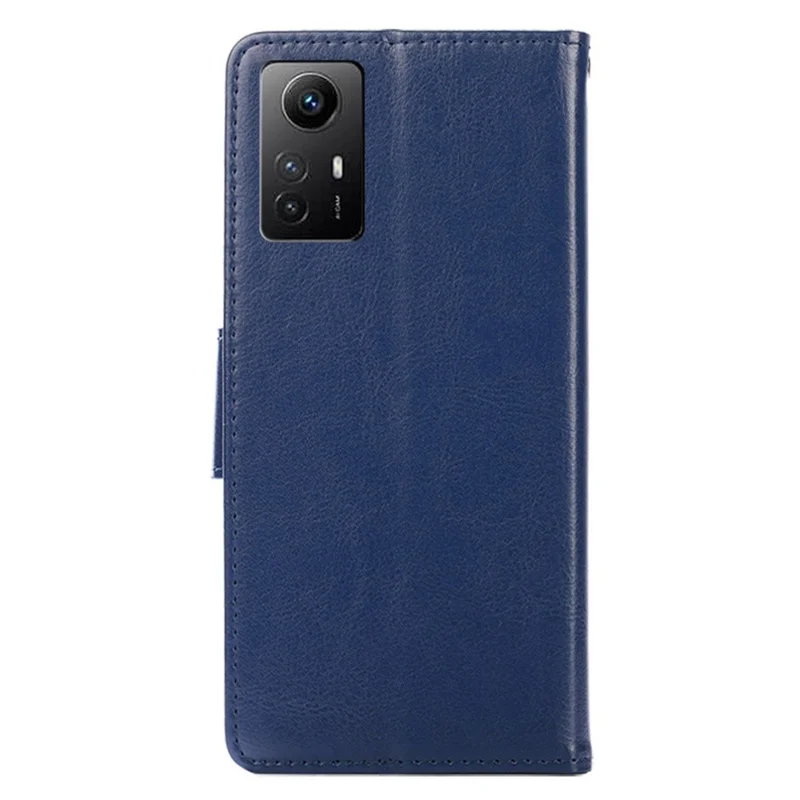 Per Xiaomi Redmi Note 12S 4G Custodia per telefono con chiusura magnetica forte Superficie goffrata in pelle PU Custodia a portafoglio con supporto - Zaffiro