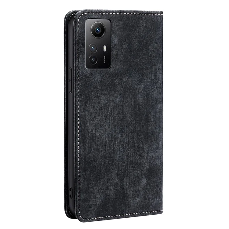 Pour Xiaomi Redmi Note 12S 4G Étui portefeuille anti-RFID en cuir PU antichoc - Noir