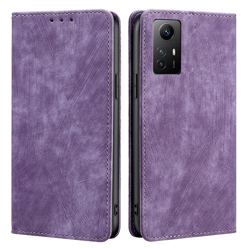 For Xiaomi Redmi Note 12S 4G RFID Blocking Stand Wallet Case PU Leather Shockproof Phone Cover - Purple