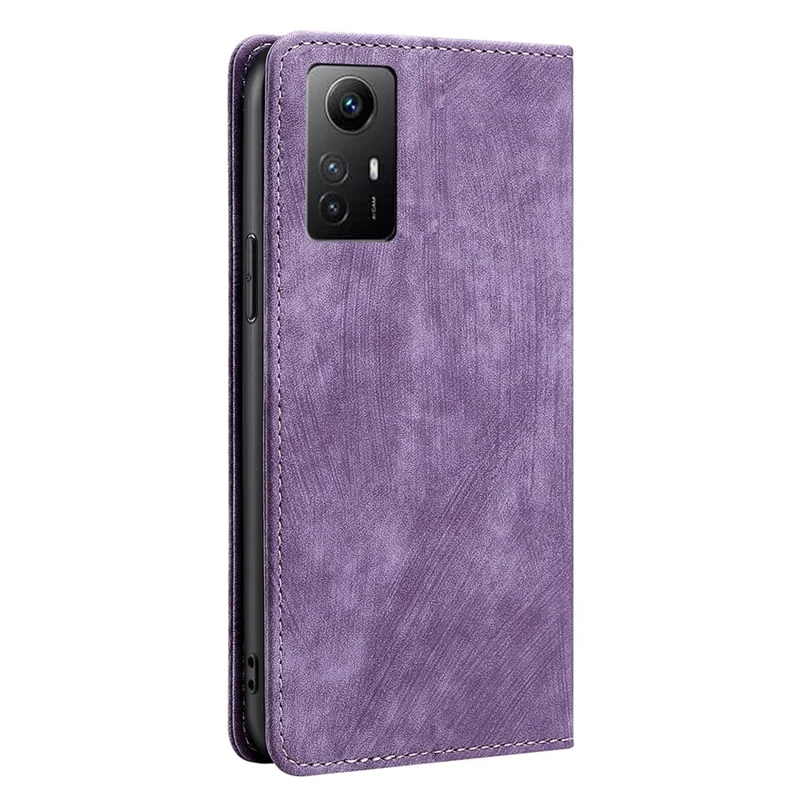 For Xiaomi Redmi Note 12S 4G RFID Blocking Stand Wallet Case PU Leather Shockproof Phone Cover - Purple