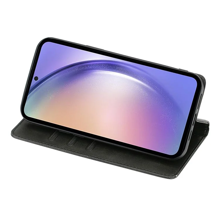 Para Samsung Galaxy M54 5G / F54 5G Cuero de Ternera Texturizado Funda Cartera con Soporte para Teléfono - Negro