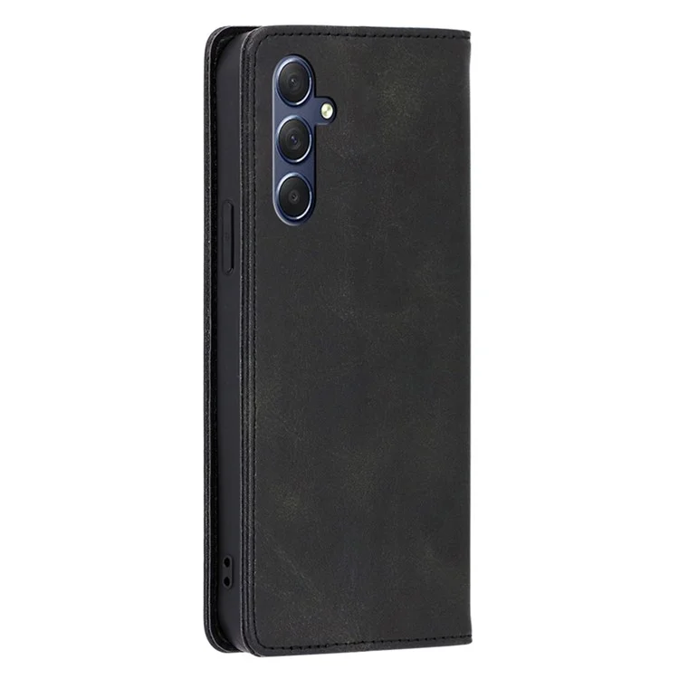 Para Samsung Galaxy M54 5G / F54 5G Cuero de Ternera Texturizado Funda Cartera con Soporte para Teléfono - Negro