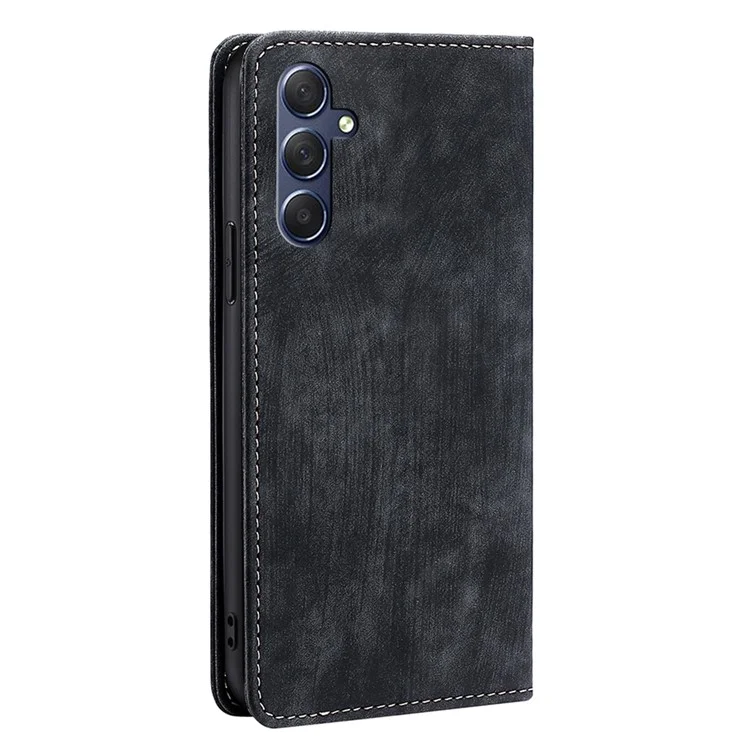 For Samsung Galaxy M54 5G / F54 5G RFID Blocking Wallet Phone Case Leather Stand Anti-drop Cover - Black