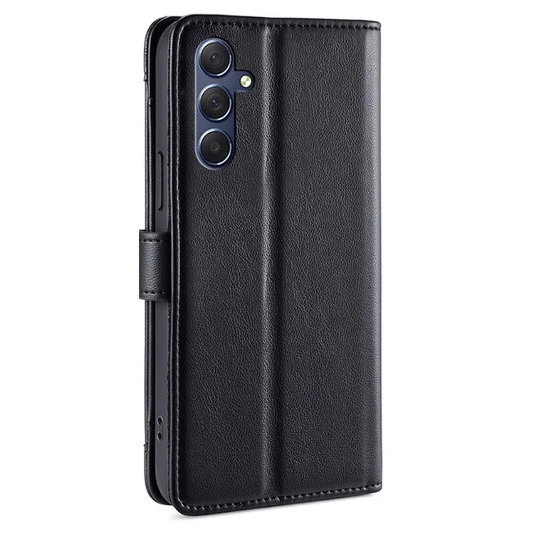 For Samsung Galaxy M54 5G / F54 5G Folio Flip Stand Wallet Case Zipper Pocket PU Leather Phone Cover - Black