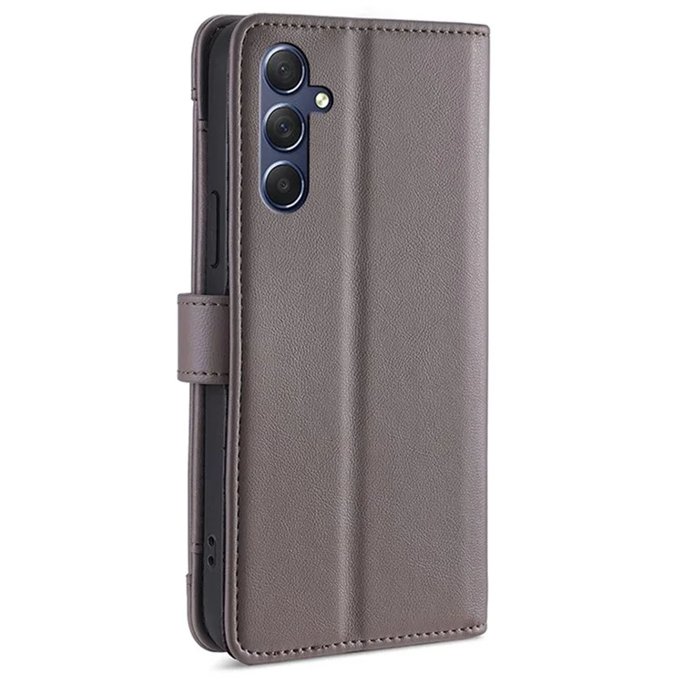 Для Samsung Galaxy M54 5G / F54 5G Folio Flip Stand Wallet Case Zipper Pocket PU Leather Phone Cover - Grey