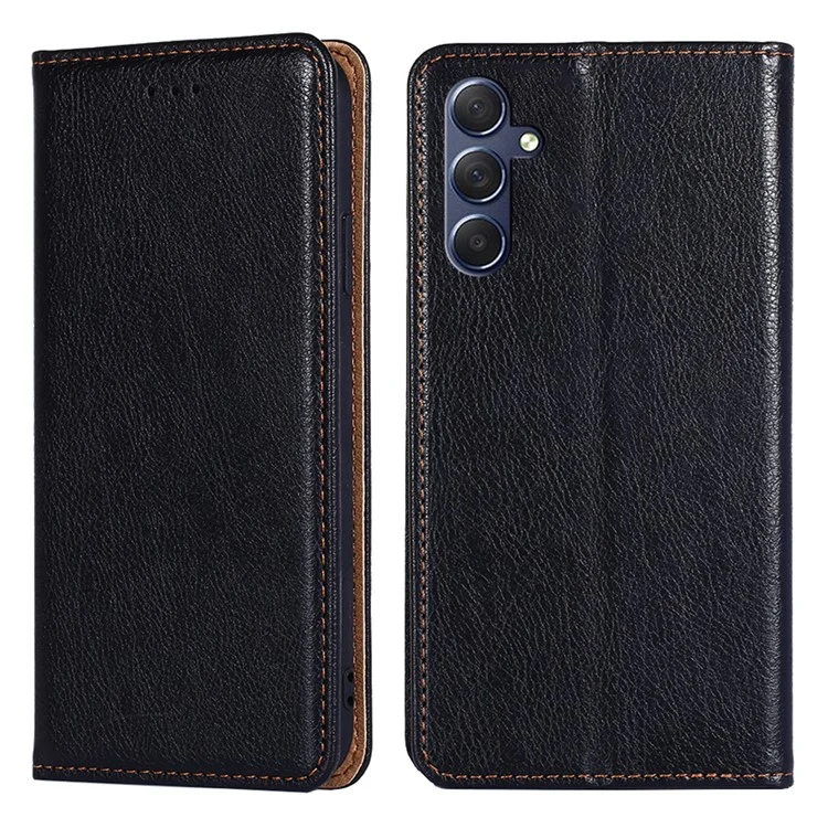 Para Samsung Galaxy M54 / F54 5G Magnetic Closing Phone Case Capa de Carteira de Couro PU com Suporte - Preto