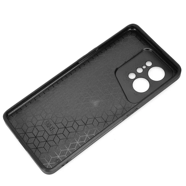 For Oppo Find X5 PU Leather Coated TPU+PC Phone Case Cowhide Texture Protective Cover - Black