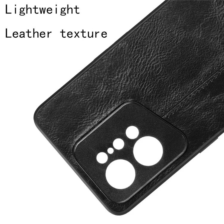 For Oppo Find X5 PU Leather Coated TPU+PC Phone Case Cowhide Texture Protective Cover - Black