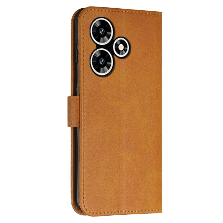 Para Infinix Hot 30 Play NFC 4G Smartphone Case Funda de Piel de Cuero PU Cierre Magnético Cartera Plegable Cubierta - Amarillo