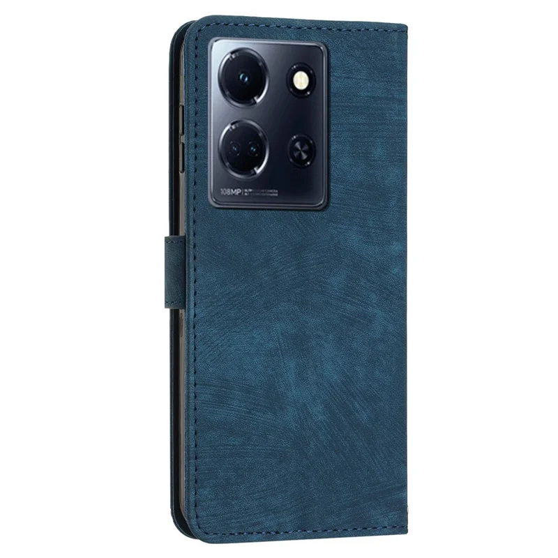 Для Infinix Note 30 4G / 5G Imprinted Lines PU Leather Case Skin-Touch Stand Wallet Phone Cover - Sapphire